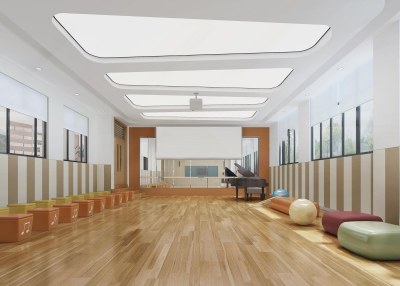 现代学校音乐教室3D模型下载